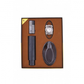 Cohiba Puro Çakmak Kesici Kılıf Ve Küllük Hediye Seti Siyah