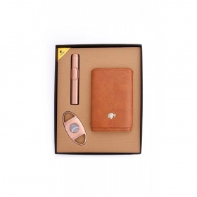 Cohiba Puro Çakmak Kesici Ve Kılıf Hediye Seti Gold