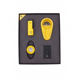Cohiba Puro Çakmak Küllük Ve Kesici Hediye Seti Sarı