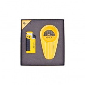 Cohiba Puro Çakmak Ve Küllük Hediye Seti Sarı Siyah