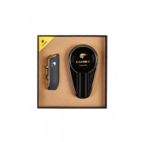 Cohiba Puro Çakmak Ve Küllük Hediye Seti Siyah