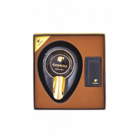 Cohiba Puro Çakmak Ve Küllük Hediye Seti Siyah