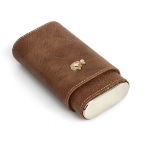 Cohiba Puro Kılıfı 3'lü Deri Kahverengi